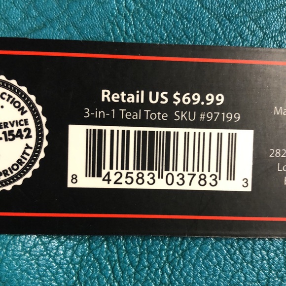 Sofia Vitali 2-in1 Leather Tote Bag Set New #P06Teal - Picture 8 of 8